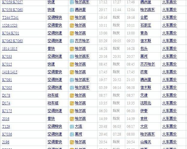 最新火車時刻表查詢，便捷出行始于實時信息掌握